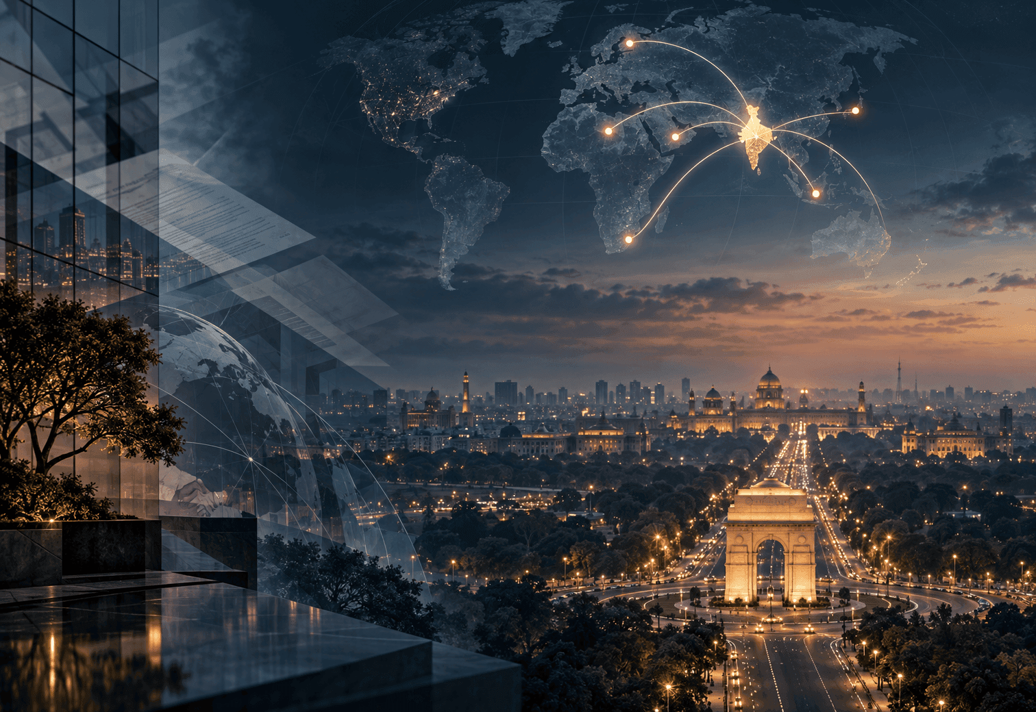 New Delhi connected to an international legal and commercial network