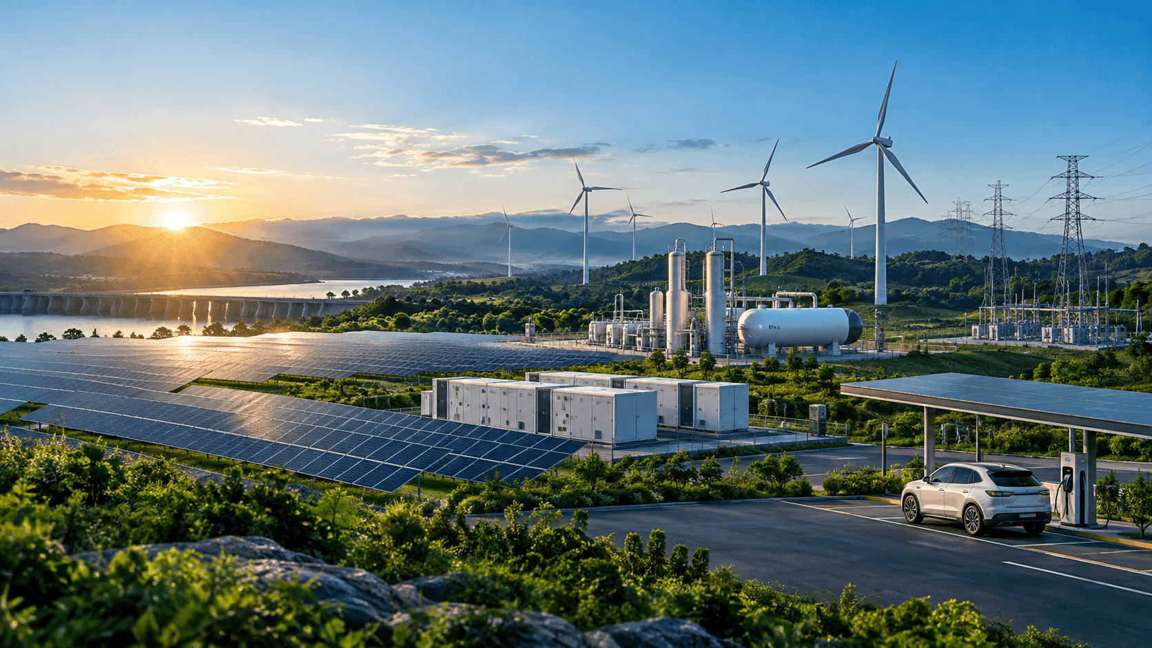 Solar, wind, hydrogen and energy-storage infrastructure in India