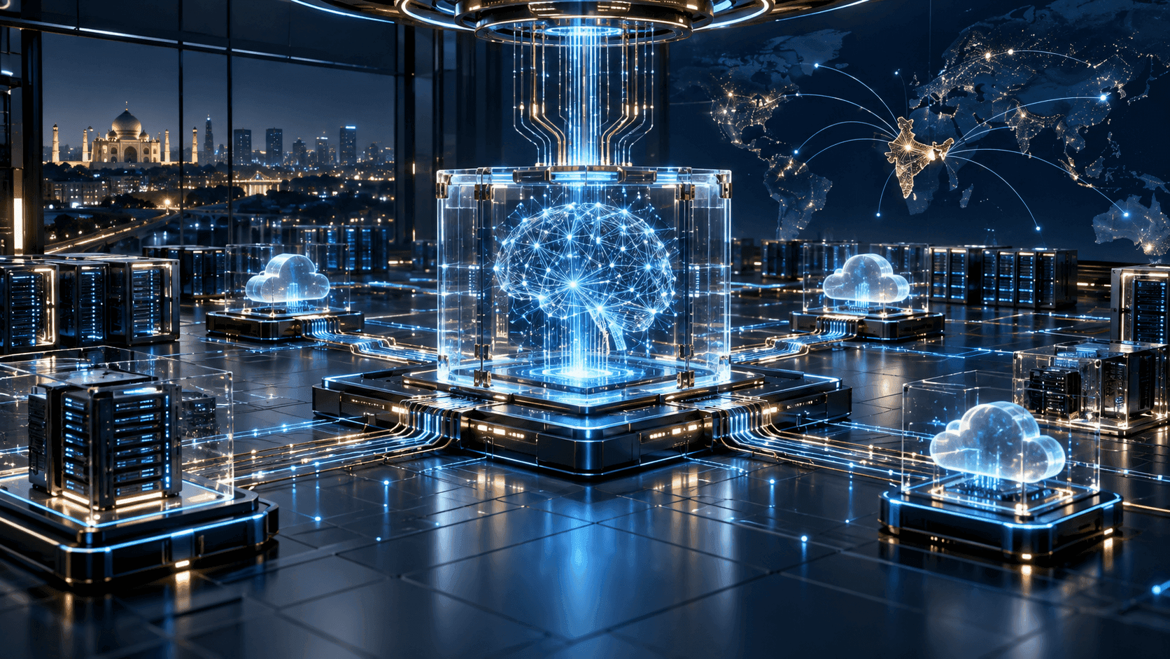 Artificial intelligence, secure cloud infrastructure and global technology networks